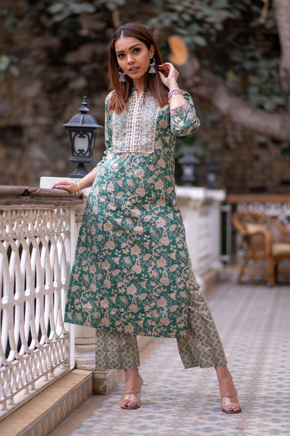 Sundari KURTA SET- green