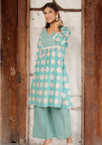 PURVA CO-ORDS SET - BLUE