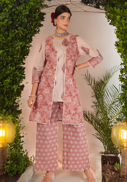 IRA KURTA SET - PEACH