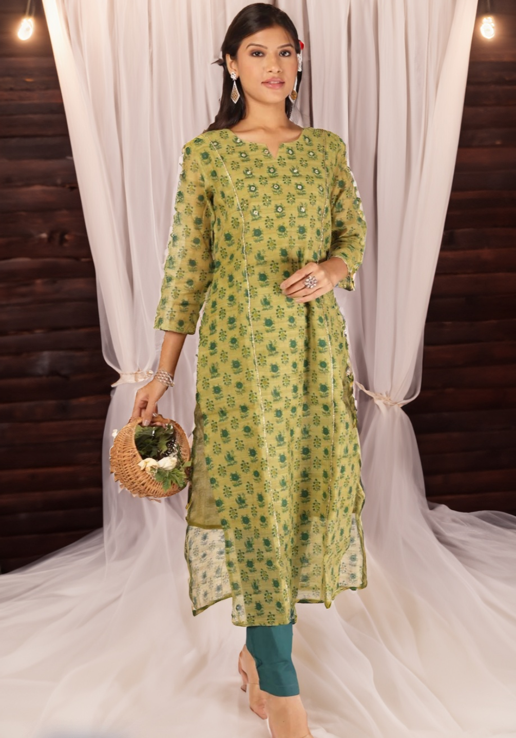 DITI KURTA SET - GREEN