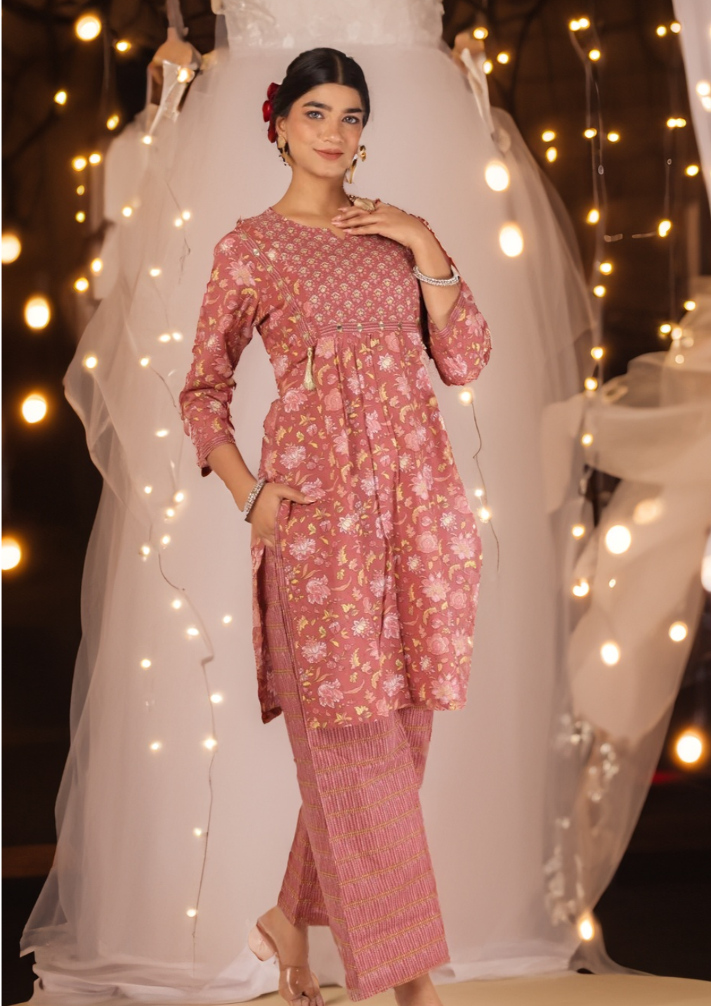 REVATI KURTA SET - PEACH