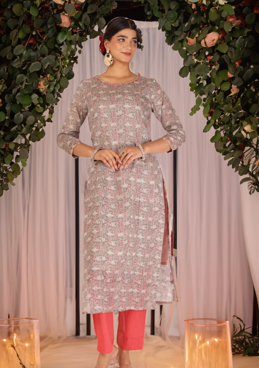 ANURADHA KURTA SET - GREY