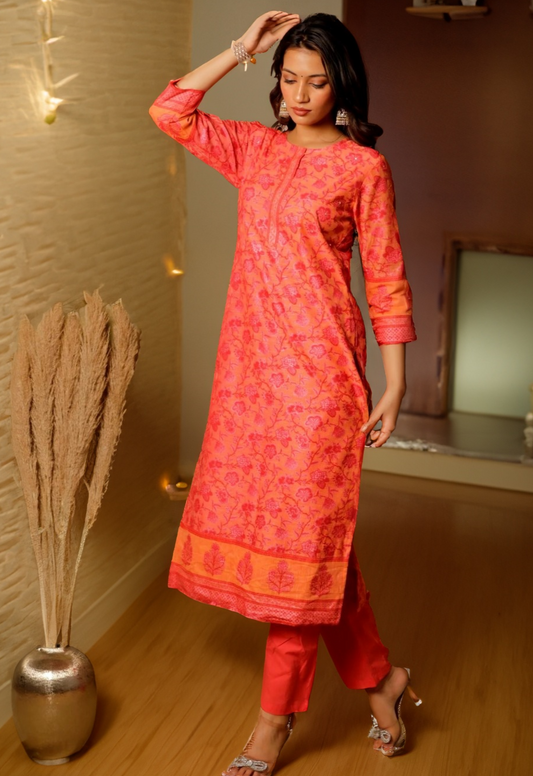 AMEYA KURTA SET - RED