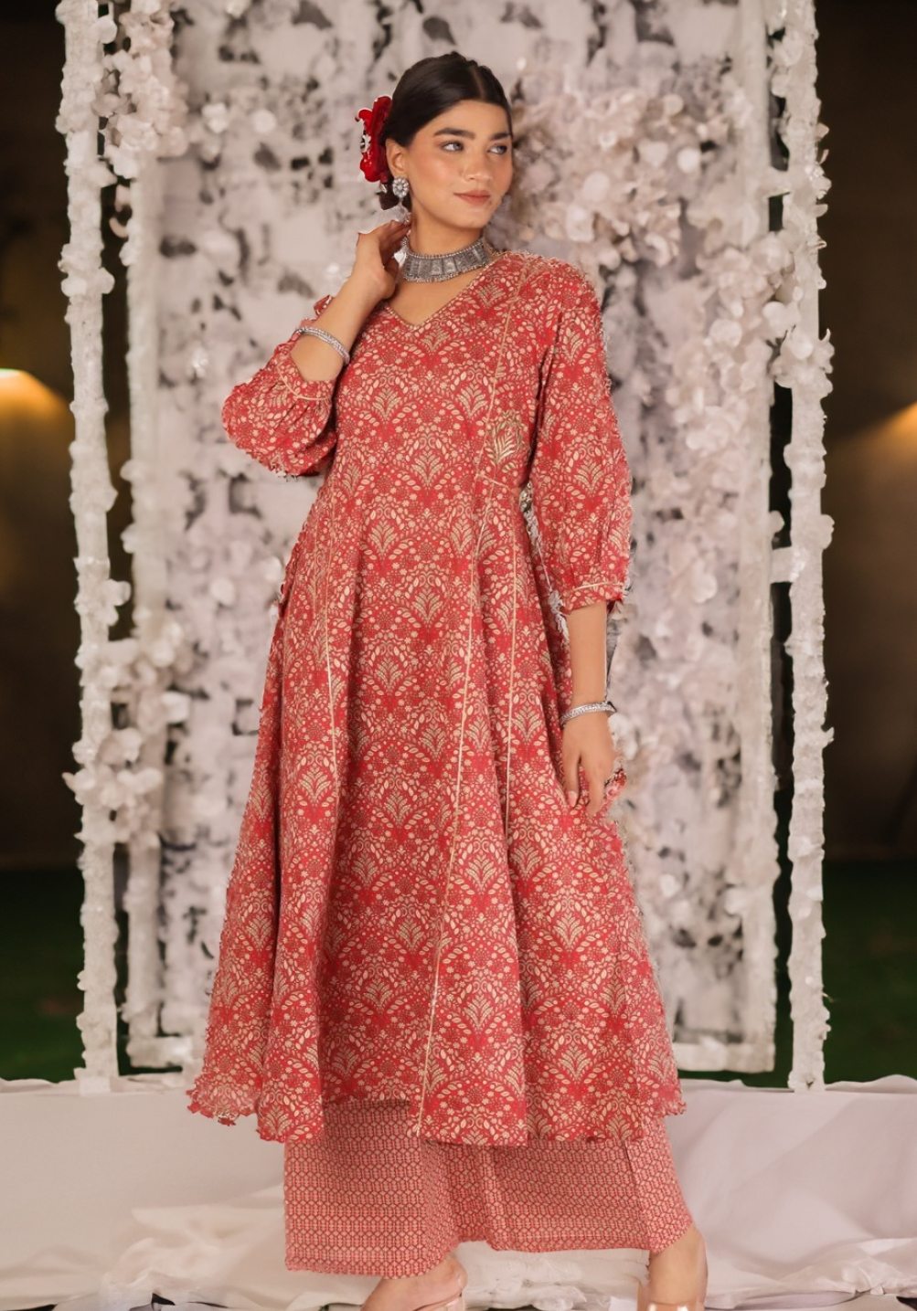 ANVI KURTA SET - RED