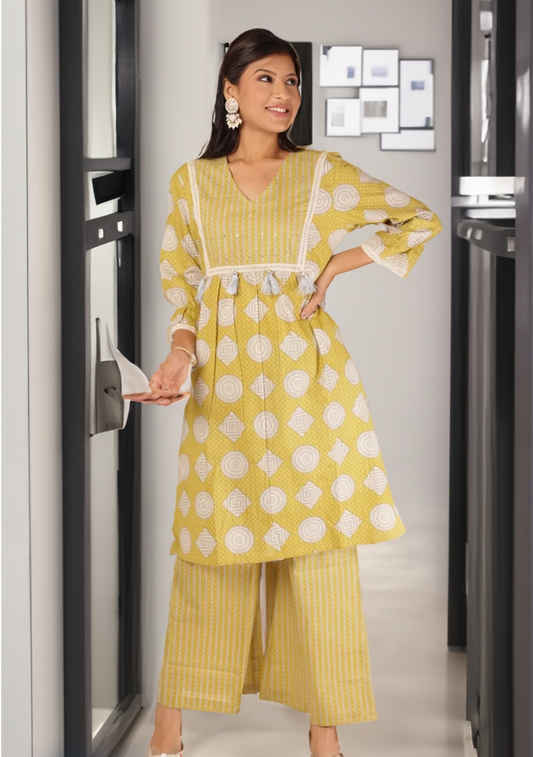 PURVA CO-ORDS SET - YELLOW