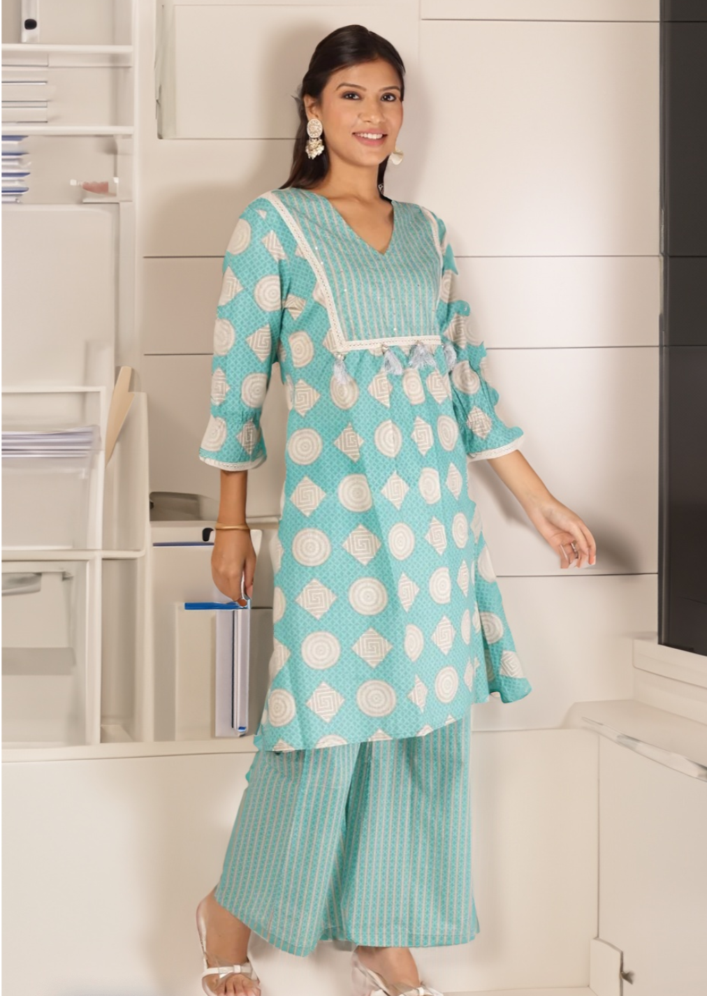 PURVA CO-ORDS SET - BLUE