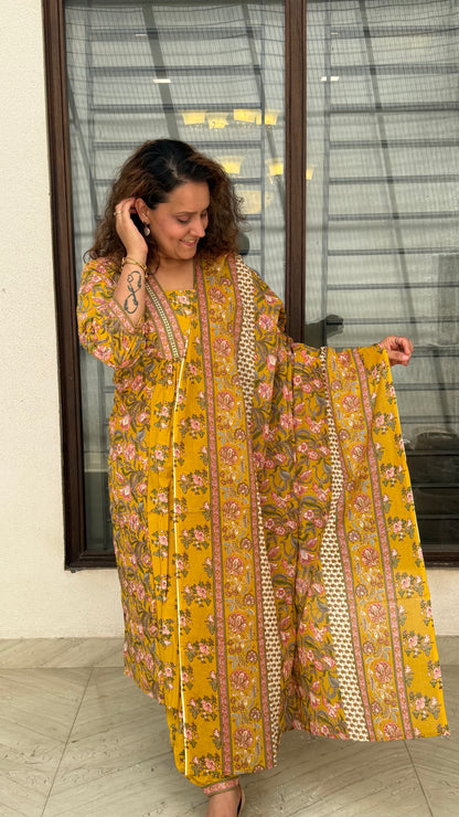 Ira - the perfect yellow floral suit set!