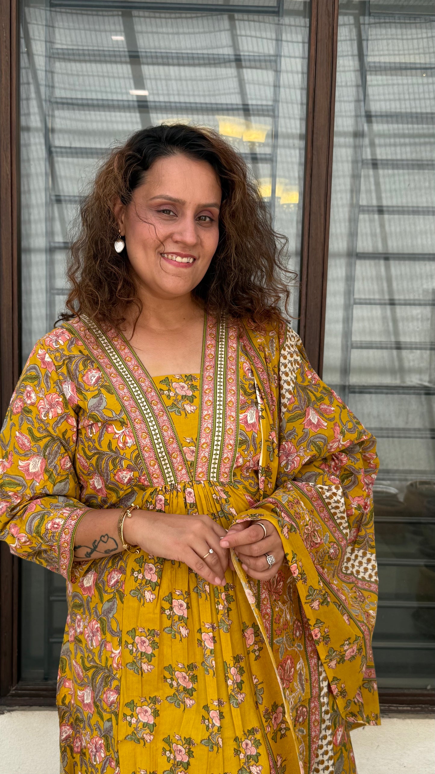 Ira - the perfect yellow floral suit set!