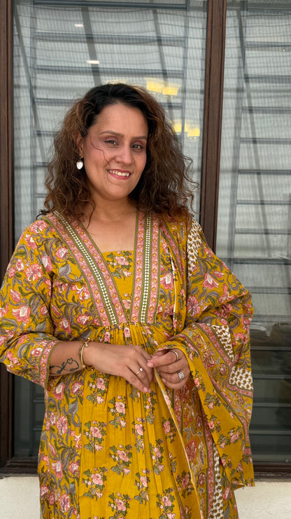 Ira - the perfect yellow floral suit set!