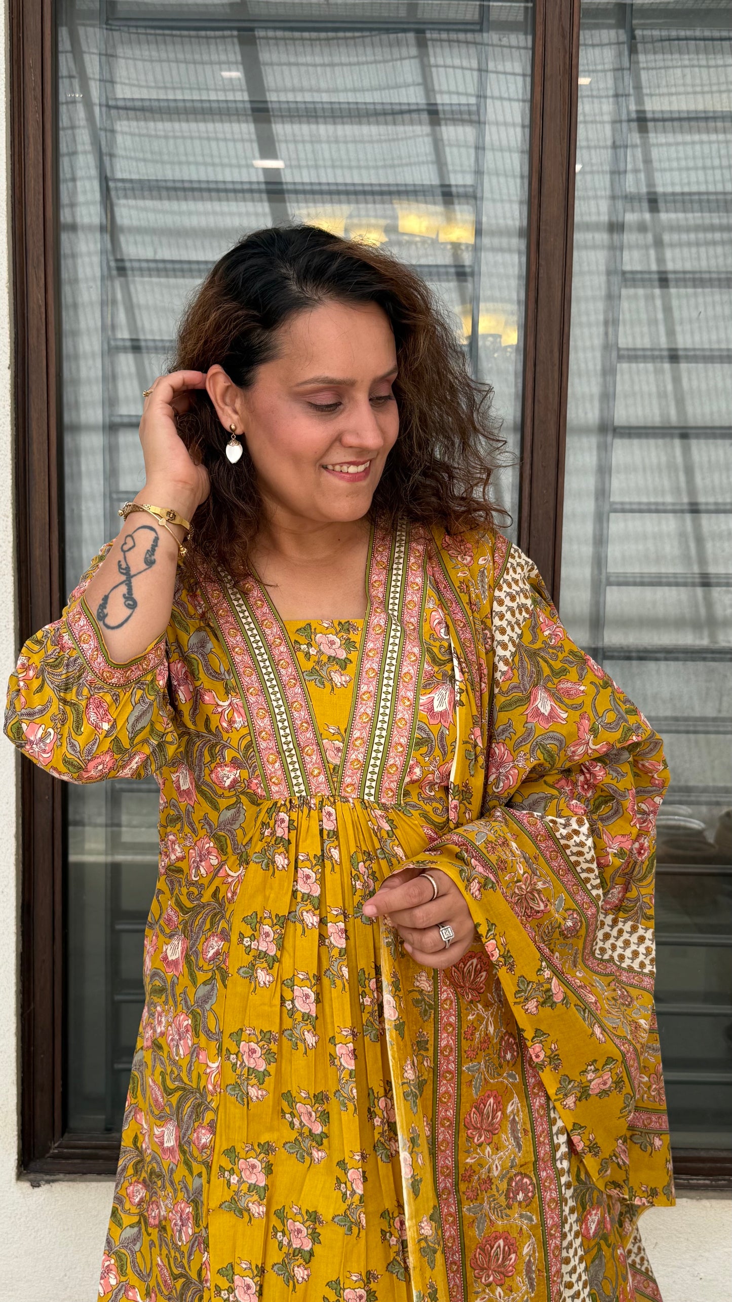 Ira - the perfect yellow floral suit set!